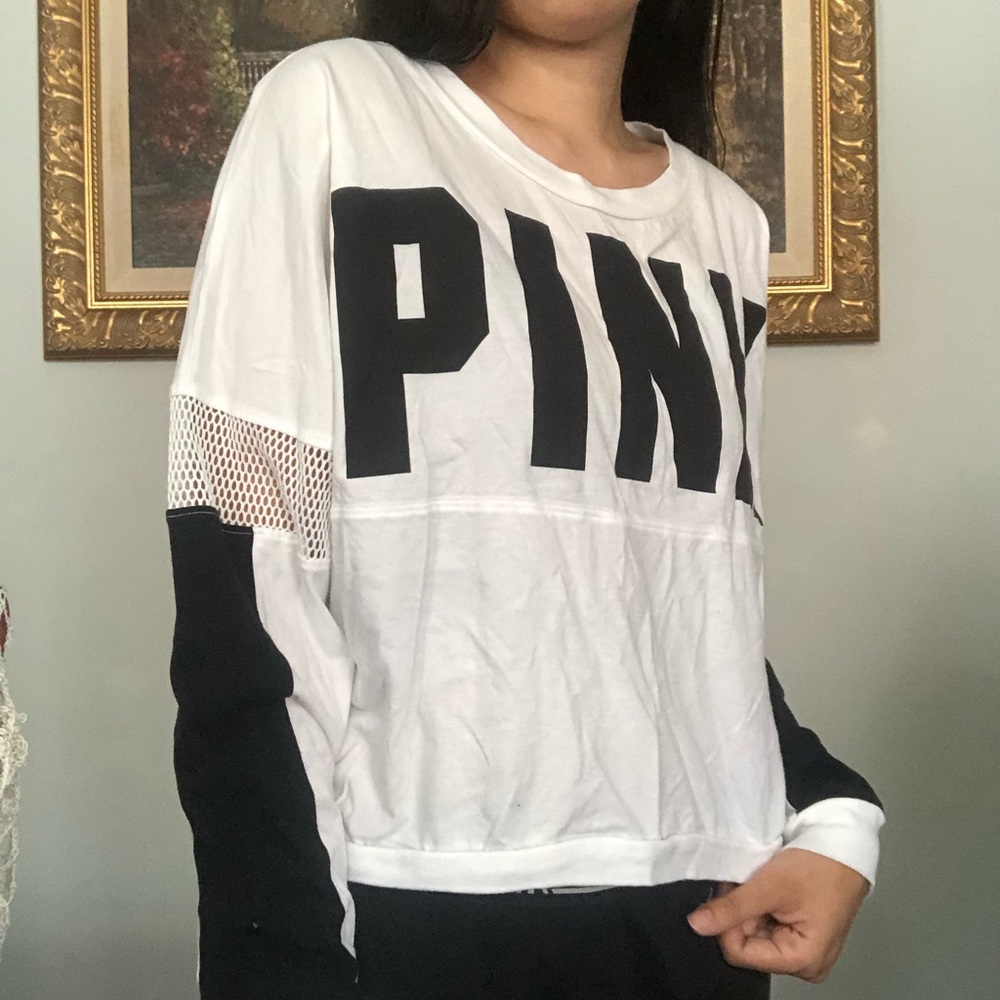 PINK long sleeve crop top